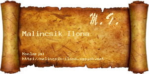 Malincsik Ilona névjegykártya